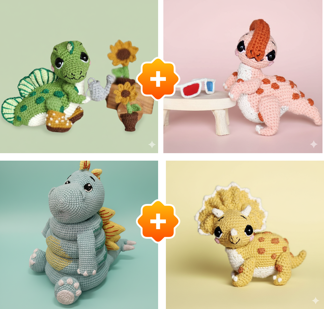 15 Häkelmuster Dinosaurier Bundle