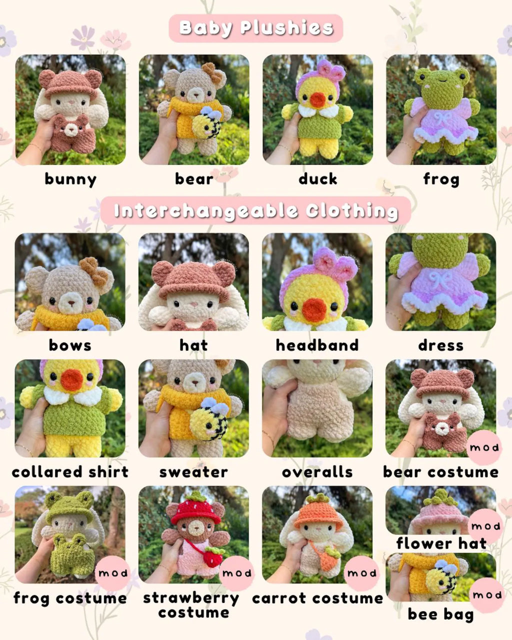 Mushroom Amigurumi Crochet 12 Patterns Bundle