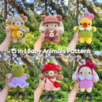 Mushroom Amigurumi Crochet 12 Patterns Bundle